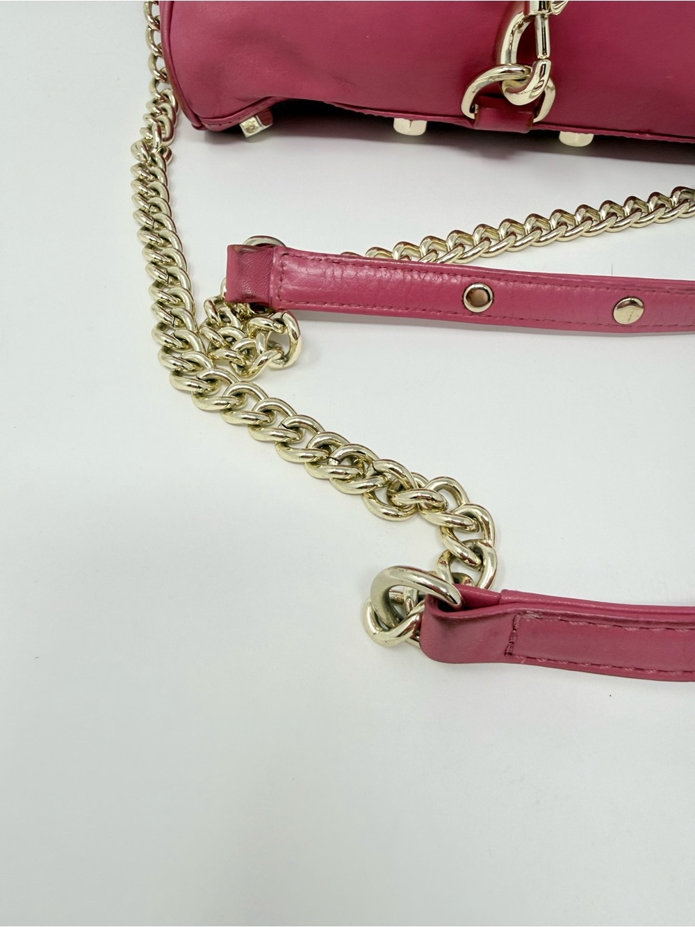 Rebecca Minkoff Mini M.A.C. crossbody bag in a berry or raspberry color - Picture 4 of 12